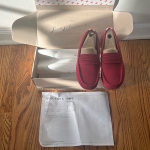 Rothy’s driving moccasins in retired color raspberry